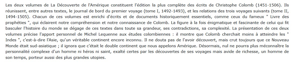 La découverte de l'Amérique Christophe Colomb
