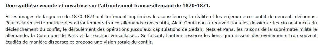 La grande défaite : 1870 - 1871, Alain Gouttman 