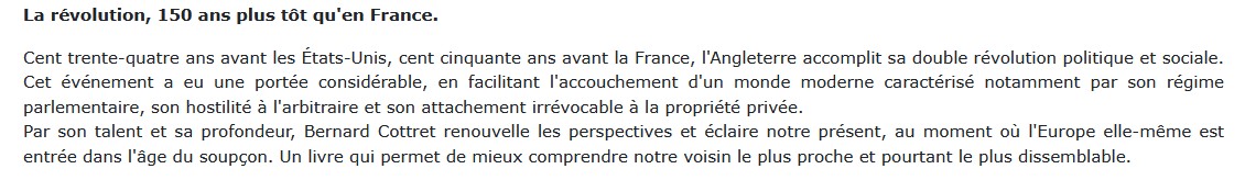 La révolution anglaise 1603-1660, Bernard Cottret