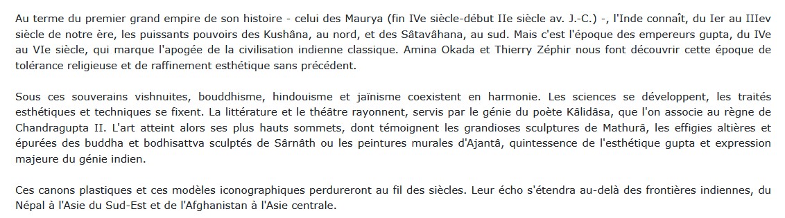 L'âge d'or de l'Inde classique, Thierry Zéphir et Amina Okada 
