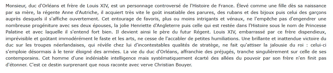 Le Duc d'Orléans - Frère de Louis XIV, Christian Bouyer 
