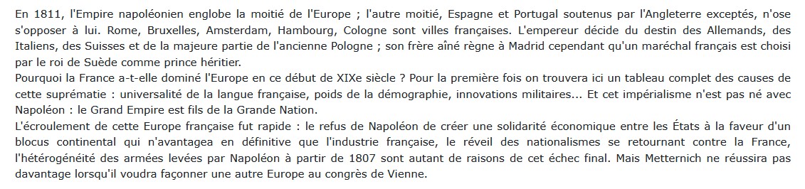 Le Grand Empire : 1804-1815, Jean Tulard 