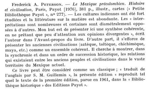 Le Mexique précolombien,  F. A. Peterson 