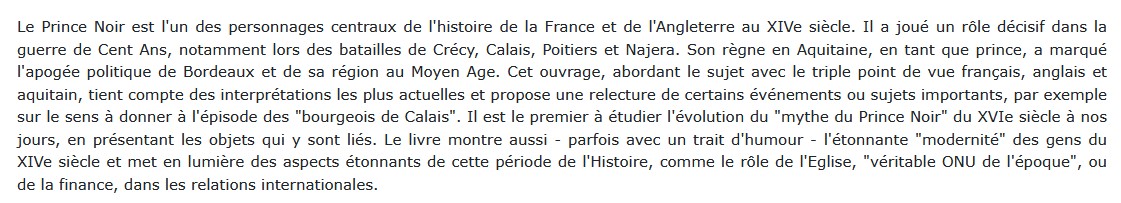 Le Prince Noir et sa légende