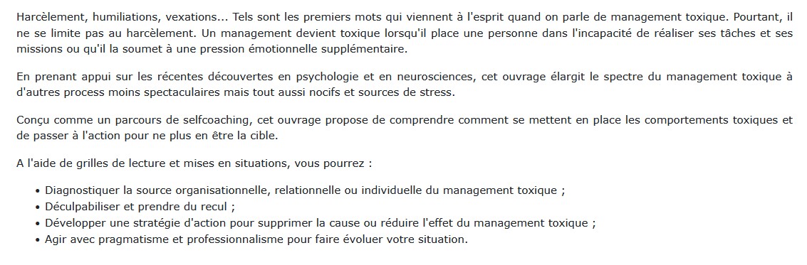 Le management toxique,  Patrick Collignon et Chantal Vander Vorst 