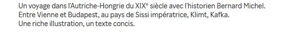 L'empire austro-hongrois, Bernard Michel