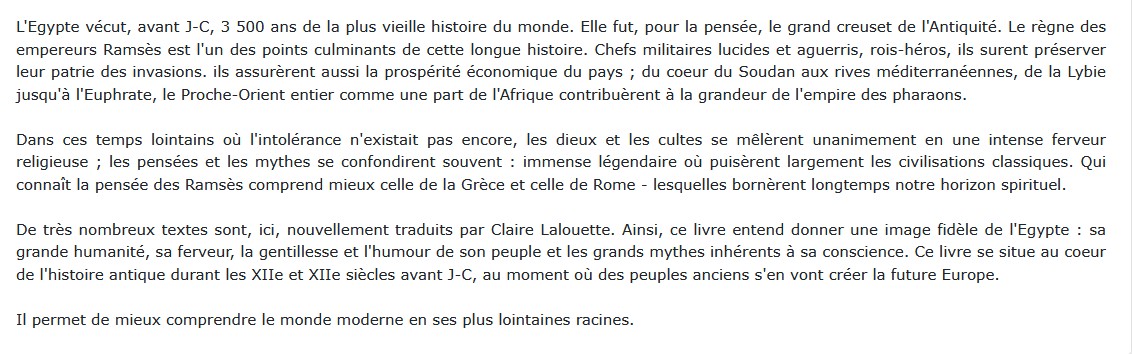 L'empire des Ramsès, Claire Lalouette 