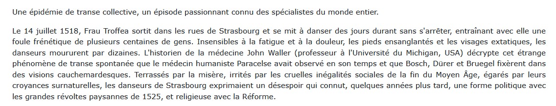 Les Danseurs fous de Strasbourg - Une épidémie de transe collective en 1518, John Waller