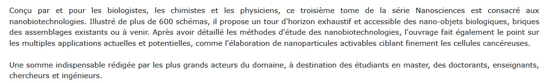 Les Nanosciences - Tome 3 Marcel Lahmani