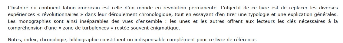 Les Révolutions d'Amérique latine, Pierre Vayssière