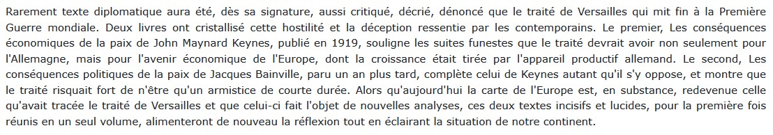 Les conséquences politiques de la paix (J. Bainville) 