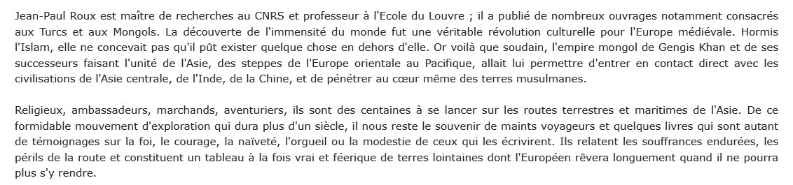 Les explorateurs au Moyen âge, Jean-Paul et Sylvie-Anne Roux