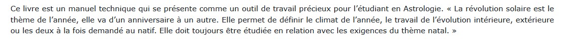 Les révolutions solaires en astrologie, Marie-Thérèse des Longchamps 