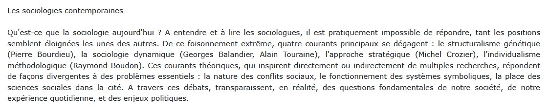 Les sociologies contemporaines, Pierre Ansart 