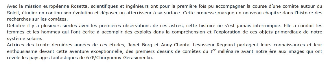 L'exploration cométaire Janet Borg