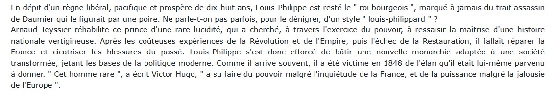 Louis-Philippe - Le dernier roi des Français, Arnaud Teyssier 