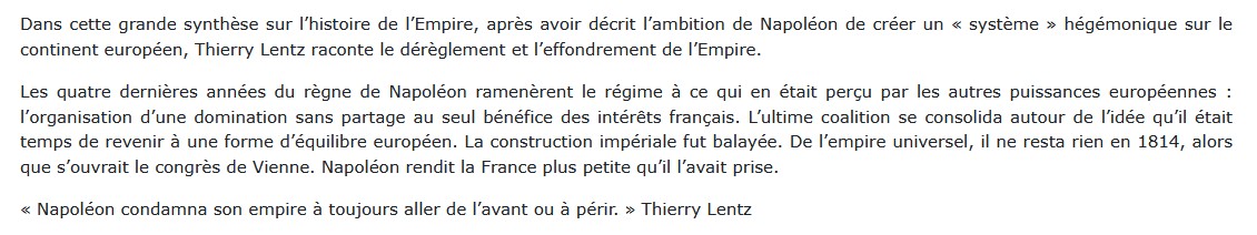 Nouvelle Histoire du Premier Empire - Tome 2 1810-1814 , Thierry Lentz
