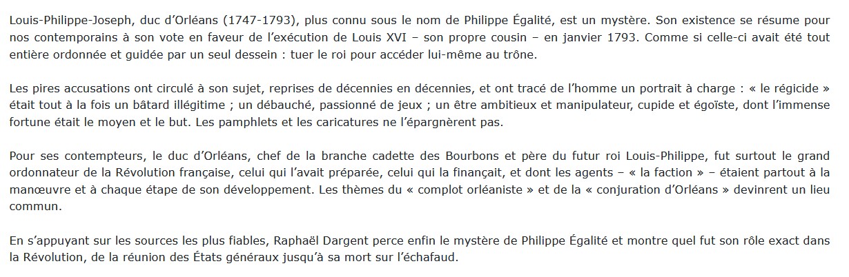 Philippe Égalité - Le prince de la Révolution,  Raphaël Dargent 