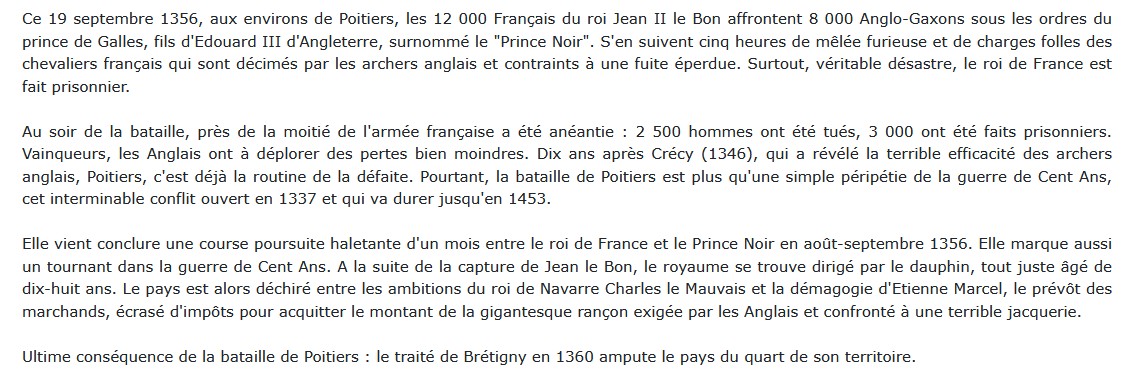 Poitiers 19 septembre 1356, Georges Minois