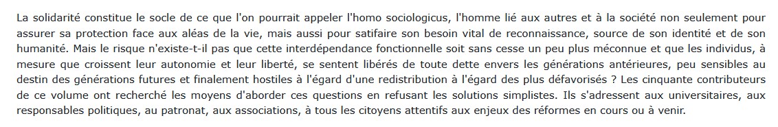 Repenser la solidarité, Serge Paugam