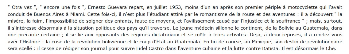 Second voyage à travers l'Amérique Latine Ernesto Che Guevara