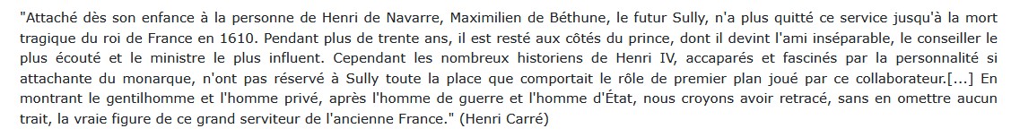 Sully - (1559-1641), Henri Carré