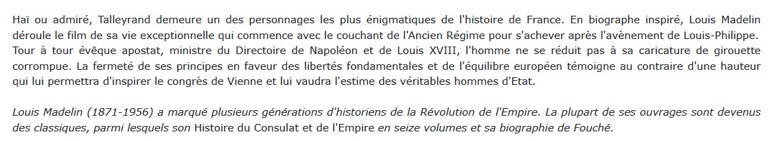 Talleyrand, Louis Madelin