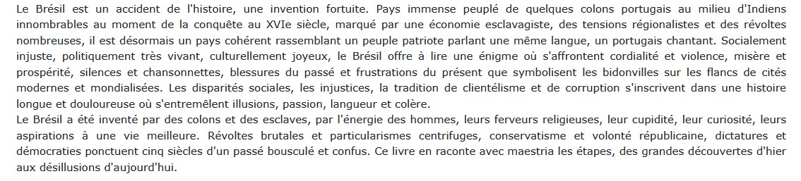 Une Histoire du Brésil Michel Faure