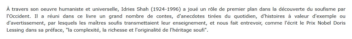 récits, dits et contes soufis, Idries Shah