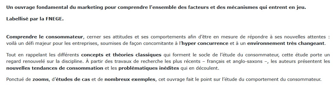 Comportement du consommateur, Amélie Clauzel et alii