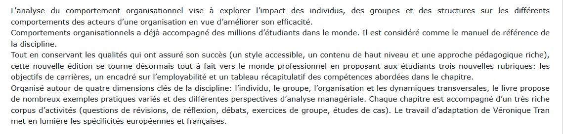 Comportements organisationnels, Timothy Judge