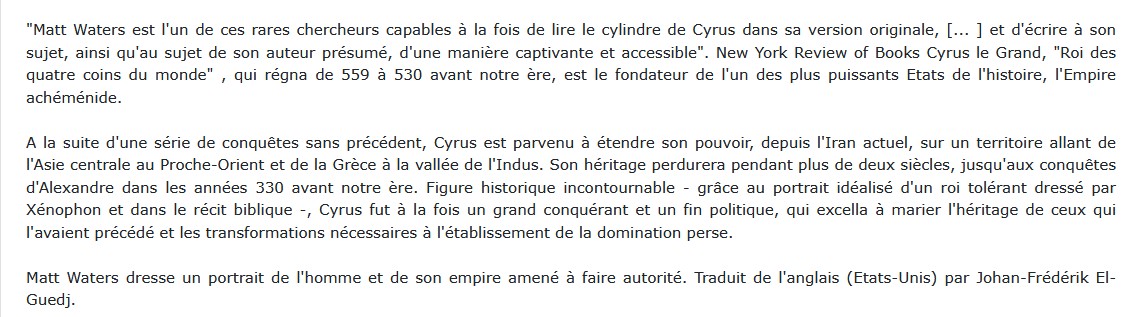 Cyrus le Grand Matt Waters