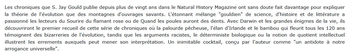 Darwin et les grandes énigmes de la vie, Stephen Jay Gould