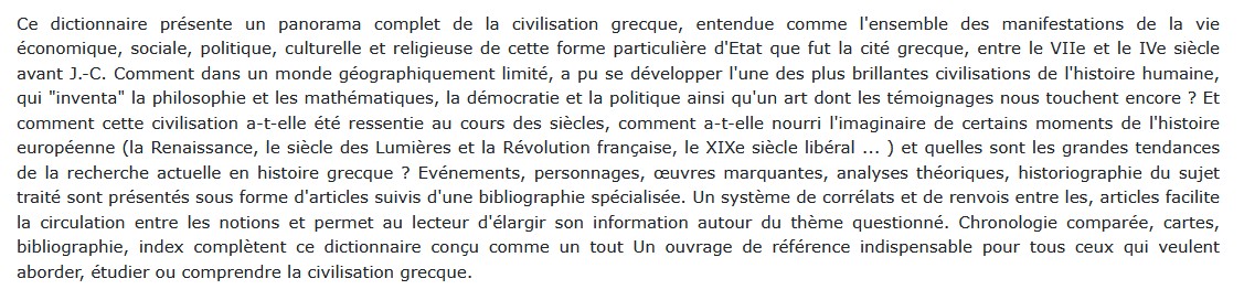 Dictionnaire de la civilisation grecque, Claude Mossé 
