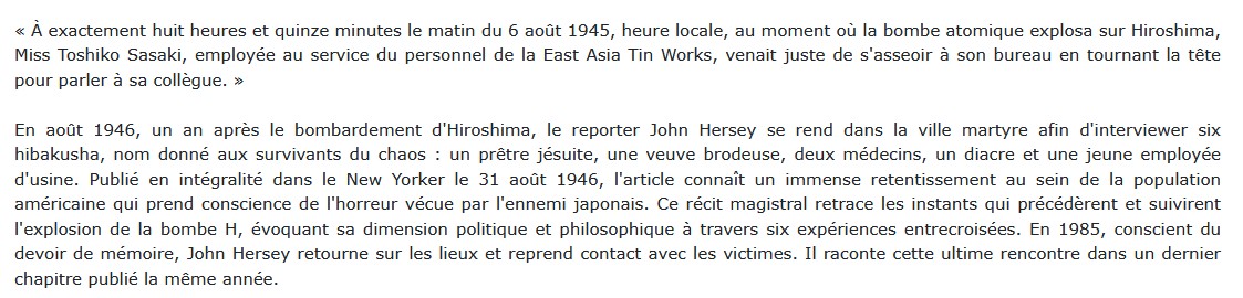 Hiroshima - Lundi 6 août 1945, 8h15
