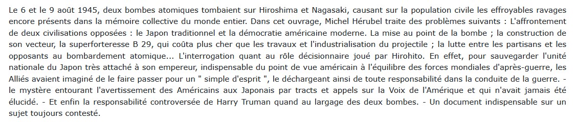 Hiroshima, Nagasaki Michel Hérubel