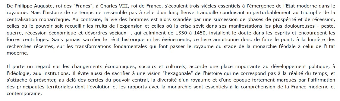 Histoire de la France - La naissance de l'Etat moderne