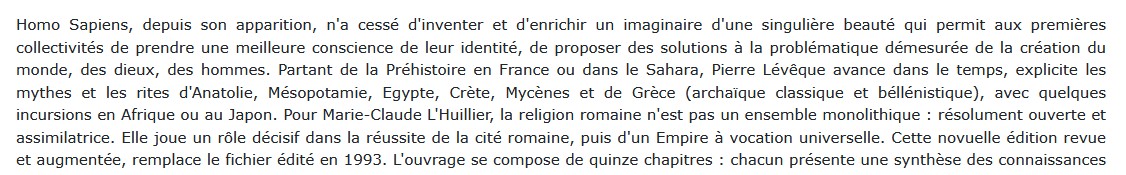 Histoire des Religions Pierre Levêque