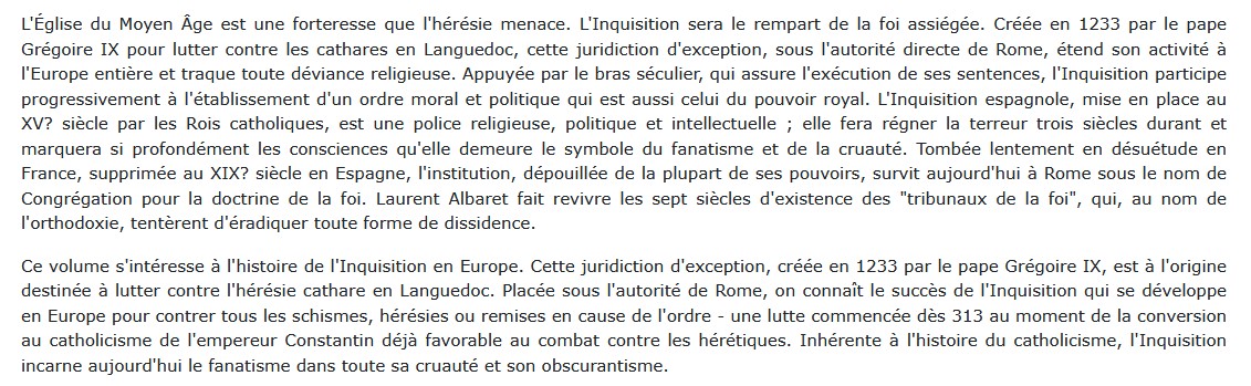 L'Inquisition - Rempart de la foi ?, Laurent Albaret 