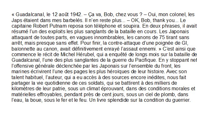 La Bataille de Guadalcanal, Michel Herubel
