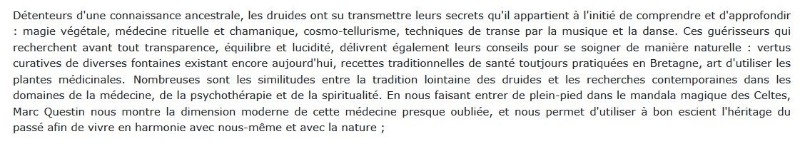 La Médecine druidique, Marc-Louis Questin