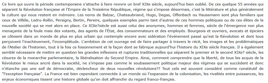 La Révolution inachevée (1815-1870), Sylvie Aprile