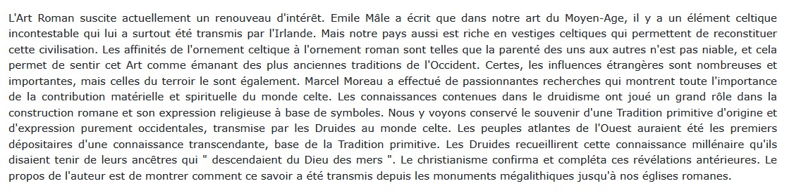 La Tradition celtique dans l'art roman, Marcel Moreau