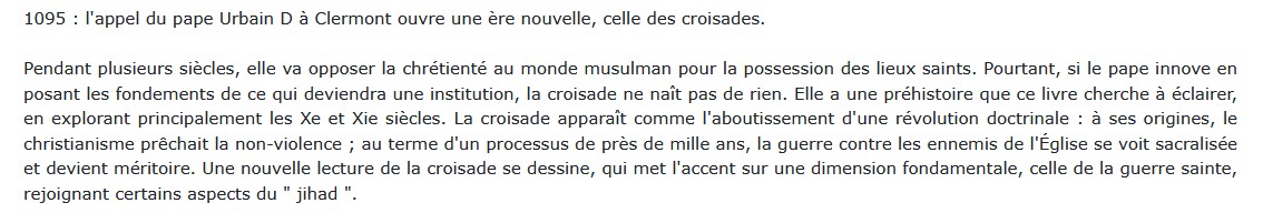 La formation de l'idée de Croisade dans l'Occident chrétien