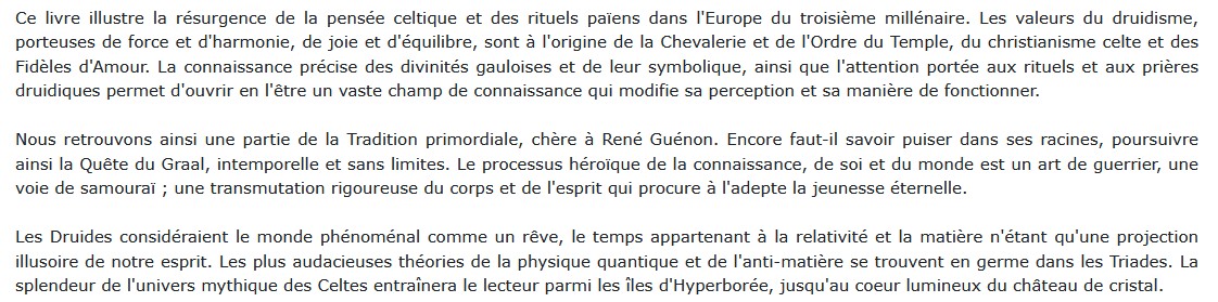 La tradition magique des Celtes, Marc-Louis Questin 