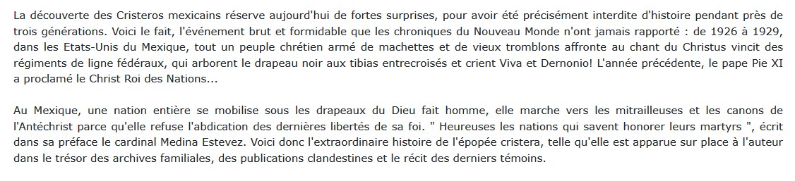 La véritable histoire des Cristeros, Hugues Kéraly