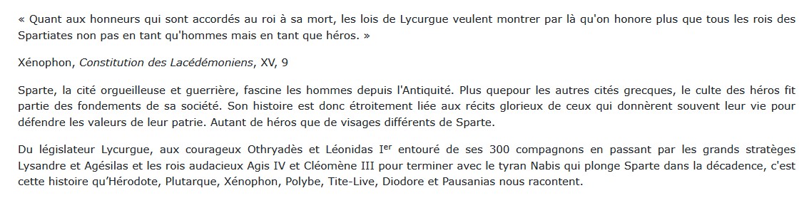 La véritable histoire des héros spartiates, Jean Malye