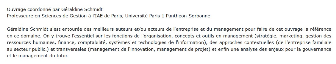 Le Management Géraldine Schmidt