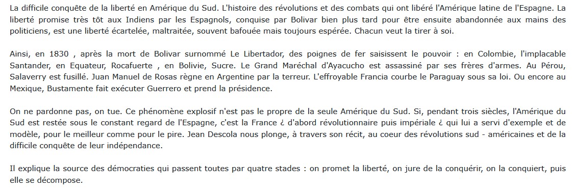 L'émancipation de l'Amérique latine (1810-1830)