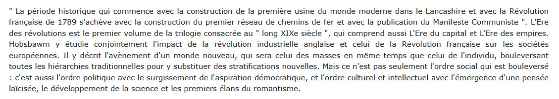 L'ère des révolutions 1789 - 1848, Eric John Hobsbawm